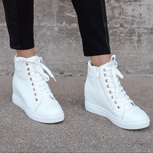 White Wedge Sneakers